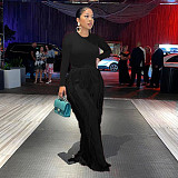 Long Sleeve T-shirt and Tassel Straight-leg Pants Outfits MDF-5328