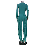 Long Sleeve T-shirt and Tassel Straight-leg Pants Outfits MDF-5328