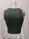 Stretch Basic Casual O-neck Sleeveless Tank Crop Tops HX-1164