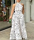 Abstract Print Sleeveless Loose Wide Leg Jumpsuit HX-0349