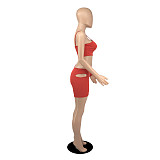 Single Shoulder Hollow Out Bodycon Nightclub Rompers YB-60178