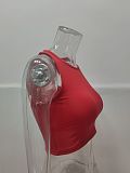 Stretch Basic Casual O-neck Sleeveless Tank Crop Tops HX-1164