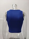 Stretch Basic Casual O-neck Sleeveless Tank Crop Tops HX-1164