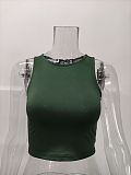 Stretch Basic Casual O-neck Sleeveless Tank Crop Tops HX-1164