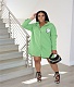 Casual Long Sleeve Letter Printed Loose Shirt Dress BN-9335