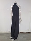 Abstract Print Sleeveless Loose Wide Leg Jumpsuit HX-0349