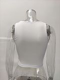 Stretch Basic Casual O-neck Sleeveless Tank Crop Tops HX-1164