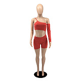 Single Shoulder Hollow Out Bodycon Nightclub Rompers YB-60178