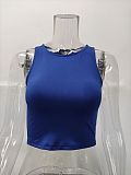 Stretch Basic Casual O-neck Sleeveless Tank Crop Tops HX-1164