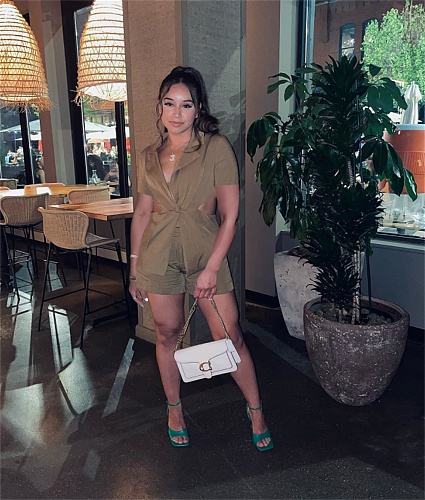 Hollow Out Waist Blazer Tops and Shorts 2 Piece Sets MOF-6699