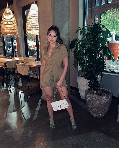 Hollow Out Waist Blazer Tops and Shorts 2 Piece Sets MOF-6699