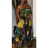 Retro Print Loose Sleeveless Boho Overall Jumpsuits ZAND-31225