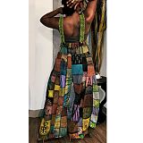 Retro Print Loose Sleeveless Boho Overall Jumpsuits ZAND-31225