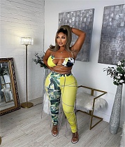 Sexy Backless Lace Up Crop Tops and Pants Matching Set AL-274