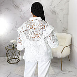 High Quality Lace Lantern Sleeve Loose Blouse Shirts YF-10200