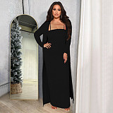 Long Sleeve Cardigans+Slip Dresses Two Piece Set YF-10204