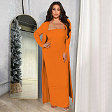 Long Sleeve Cardigans+Slip Dresses Two Piece Set YF-10204