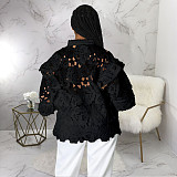 High Quality Lace Lantern Sleeve Loose Blouse Shirts YF-10200