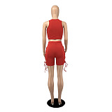 Active Tank Crop Tops Bandage Bikers Shorts Outfits YB-60156
