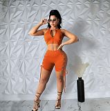 Active Tank Crop Tops Bandage Bikers Shorts Outfits YB-60156