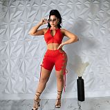 Active Tank Crop Tops Bandage Bikers Shorts Outfits YB-60156