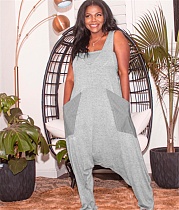 Strapless Tube Crop Top Loose Harem Jumpsuits Set JLY-19419