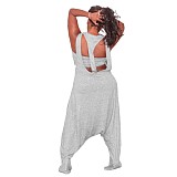 Strapless Tube Crop Top Loose Harem Jumpsuits Set JLY-19419
