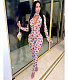 Mesh Sheer Butterfly Print Zip Long Sleeve Jumpsuit SH-390379