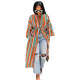 Long Sleeve Stripe Printed Casual Loose Shirt ASL-6593