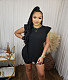 Solid Shoulder Pad Tank Top Shorts Set Two Pieces WA-77443