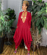 Streetwear Deep V Neck Long Sleeve Harem Jumpsuit FNN-8687