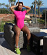 Short Sleeve Open Back One Piece Bodycon Bodysuit IV-8279