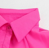 Short Sleeve Single-breasted Pleats Casual Shirt Dress NY-7274