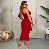 One Shoulder Long Sleeve Ruched Bodycon Dresses YF-10055