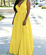 V Neck Lace Up Sleeveless Chiffon Loose Maxi Dress MK-3113