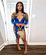 Leopard Print Long Sleeve Lace Up Slim Rompers YNS-1699
