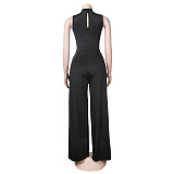 Solid Sleeveless Tank Tops Wide Leg Pants 2PCS Set FSX-328