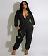 Solid Regular Button Down High Waist Jumpsuits MA-519