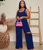 Sleeveless Bodysuit+Wide Leg Pants Two Piece Set MTY-6635