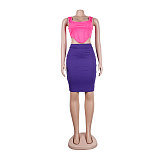 Sleeveless Crop Tops+Slim Fit Skirt 2pcs Outfits NY-7270