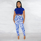 Short Sleeve Lace Up Crop Top Leggings Matching Sets NY-7268