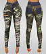 Street Ripped Holes Camouflage Printed Pencil Pants HSF-2696