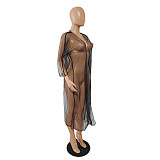 Sheer Mesh See Through Long Sleeve Cardigan DY-6919