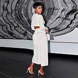 Long Sleeves Bandage Crop Top Slit Skirts 2 Pieces Set YF-10225
