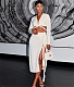 Long Sleeves Bandage Crop Top Slit Skirts 2 Pieces Set YF-10225