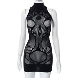 Mesh See Through Sleeveless Elastic Mini Dress MXXB-22DS202