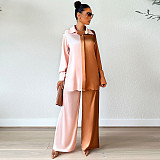Chic Patchwork Shirt Loose Straight Pants 2 Pieces Set MA-517