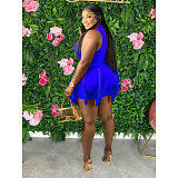 Chic Sleeveless Tank Tops Fringed Tassels Shorts Set MDF-5330