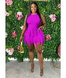 Chic Sleeveless Tank Tops Fringed Tassels Shorts Set MDF-5330