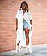 Stain Full Sleeve Turn Down Collar Long Blouse Shirts YF-10227